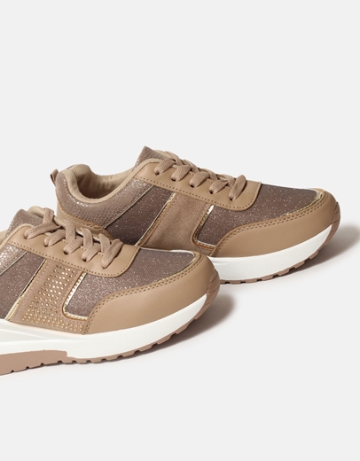 Εικόνα της Sneakers με διπλή σόλα διακοσμημένα με strass Πούρο