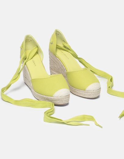 Εικόνα της Lace up μονόχρωμες εσπαντρίγιες σε απλή γραμμή Πράσινο