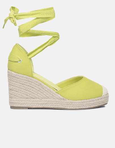 Εικόνα της Lace up μονόχρωμες εσπαντρίγιες σε απλή γραμμή Πράσινο