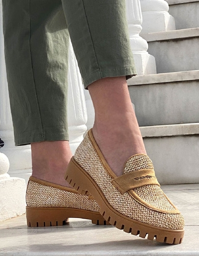 Εικόνα της Basic loafers Ελληνικής Κατασκευής με σχέδιο πλέξης Ταμπά