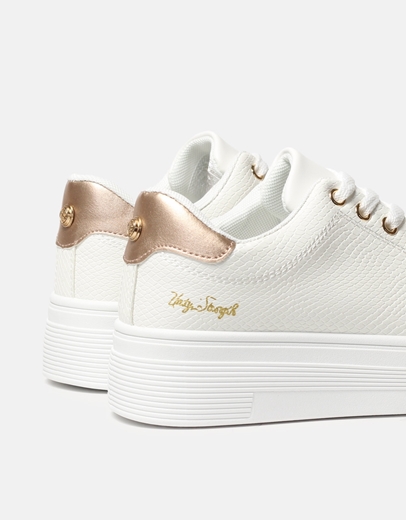 Εικόνα της Δίσολα sneakers με μεταλλικές λεπτομέρειες Λευκό/Σαμπανί