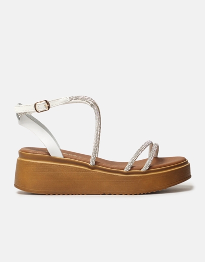 Εικόνα της Flatforms μονόχρωμα Ελληνικής κατασκευής από γνήσιο δέρμα Λευκό