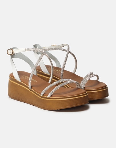 Εικόνα της Flatforms μονόχρωμα Ελληνικής κατασκευής από γνήσιο δέρμα Λευκό