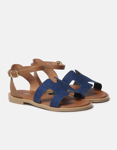 Εικόνα της Δερμάτινα σανδάλια Ελληνικής κατασκευής με μπαρέτα Τζιν