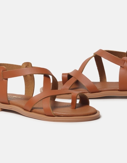 Εικόνα της Δερμάτινα σανδάλια Ελληνικής κατασκευής με toe ring Ταμπά