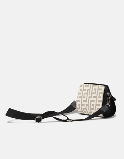 Εικόνα της Χειροποίητο τσαντάκι με μαίανδρο χιαστί ελληνικής κατασκευής Άμμου/Μπεζ