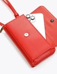 Εικόνα από Χιαστί θήκη κινητού LUCILLE με ενσωματωμένο πορτοφόλι Πορτοκαλί