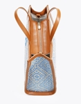 Εικόνα από Ψάθινη τσάντα χειρός FRANCES με έθνικ σχέδιο Τιρκουάζ