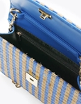 Εικόνα από Ψάθινη τσάντα χιαστί SILVANA με ριγέ σχέδιο Μπλε