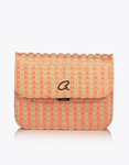 Εικόνα από Ψάθινη τσάντα χιαστί SILVANA με ριγέ σχέδιο Πορτοκαλί