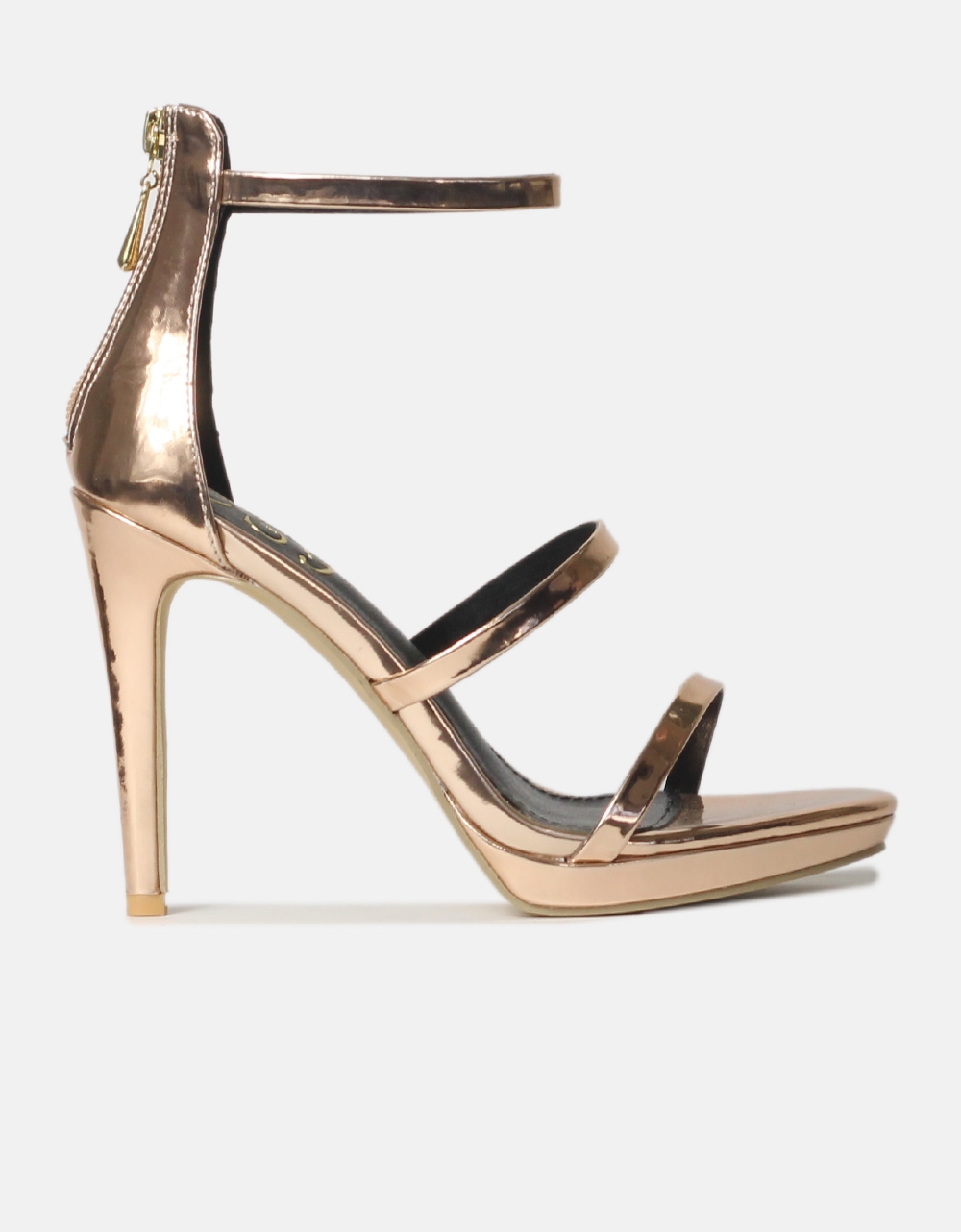 Εικόνα από Ψηλοτάκουνα πέδιλα λουστρίνι με μπαρέτα Χαλκός