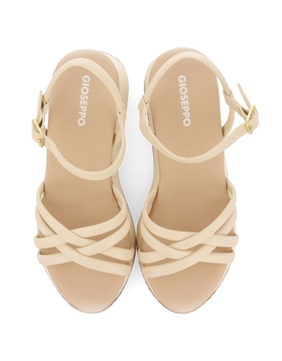 Εικόνα της Σανδάλια flatforms Gioseppo με σχέδιο πλέξης Μπεζ