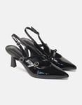 Εικόνα από Mυτερές open heel γόβες λουστρίνι Μαύρο