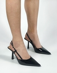 Εικόνα από Open heel μυτερές γόβες με λεπτό τακούνι Μαύρο