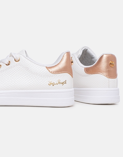 Εικόνα της Basic sneakers με μεταλλικές λεπτομέρειες Λευκό/Σαμπανί