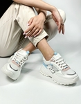 Εικόνα από Sneakers δίσολα με ιδιαίτερο σχέδιο Λευκό/Σιέλ