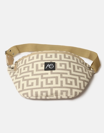 Εικόνα της Crossbody χειροποίητο τσαντάκι με μαίανδρο L Άμμου/Μπεζ