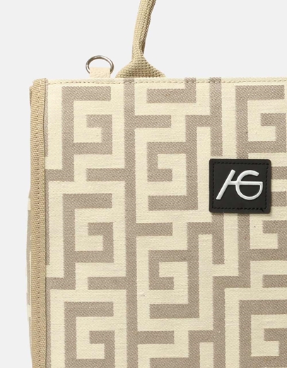 Εικόνα της Xειροποίητη τσάντα χειρός μαίανδρος Άμμου/Μπεζ