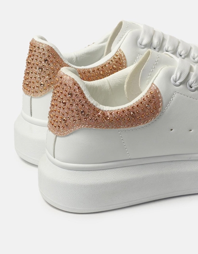 Εικόνα της Sneakers με λεπτομέρεια από strass Λευκό/Σαμπανί