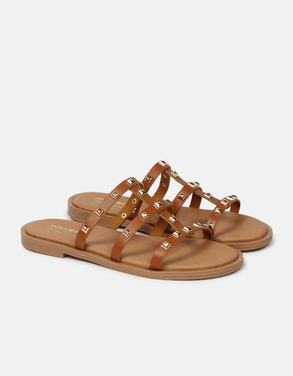 Εικόνα από Δερμάτινα flat σανδάλια Ελληνικής κατασκευής με τρουκς Ταμπά