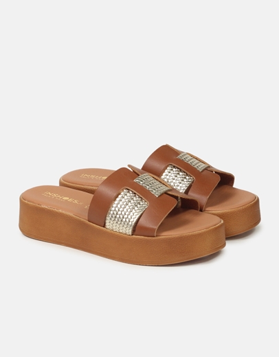 Εικόνα της Δερμάτινα flatforms Ελληνικής κατασκευής με ιδιαίτερο σχέδιο Ταμπά