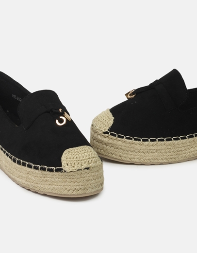 Εικόνα της Εσπαντρίγιες δίσολες με κρεμαστό διακοσμητικό Μαύρο