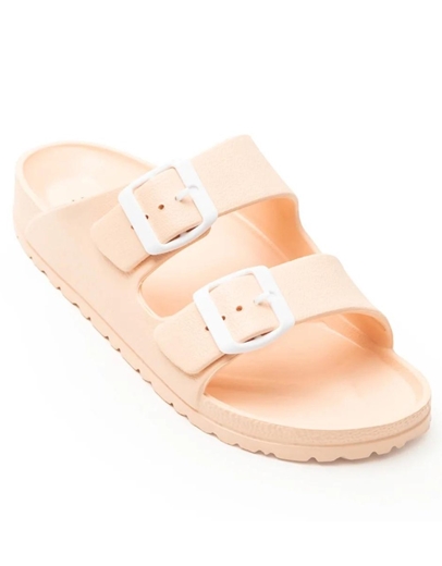 Εικόνα της Σανδάλια flat Ελληνικής κατασκευής  με διπλή φάσα Σομόν