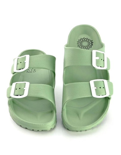 Εικόνα της Σανδάλια flat Ελληνικής κατασκευής  με διπλή φάσα Μέντα