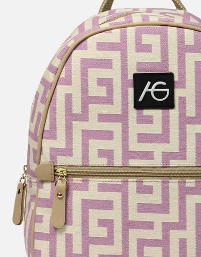 Εικόνα της Χειροποίητο σακίδιο πλάτης με μαίανδρο Λιλά