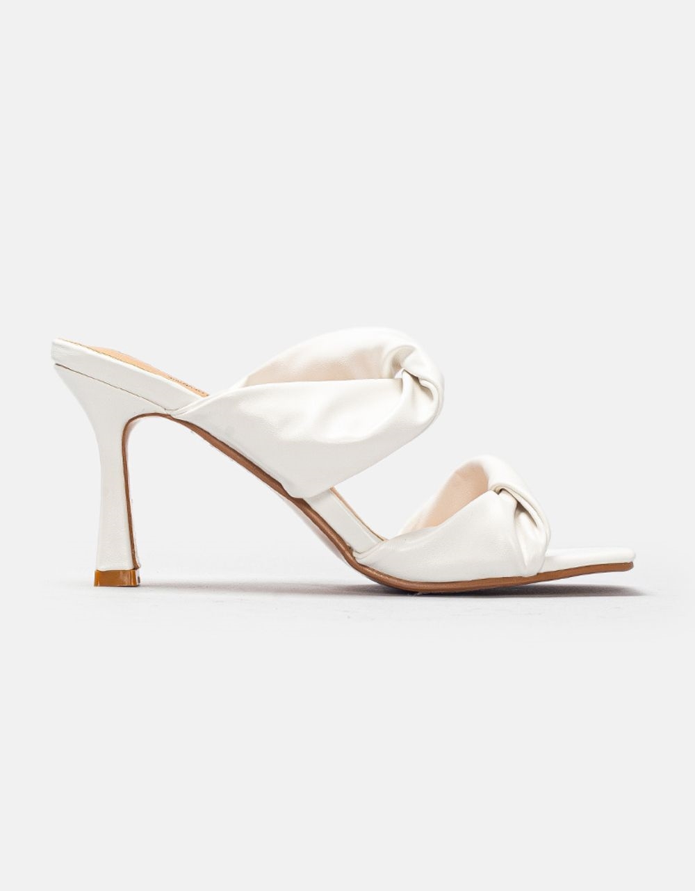 Εικόνα από Γυναικεία mules με διπλή puffy φάσα Λευκό