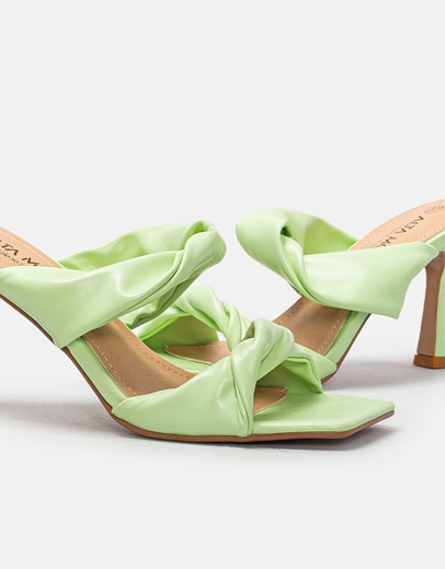 Εικόνα της Γυναικεία mules με διπλή puffy φάσα Πράσινο