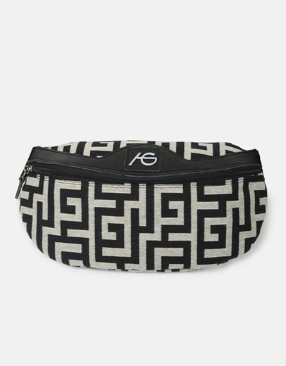 Εικόνα της Crossbody χειροποίητο τσαντάκι με μαίανδρο M Μαύρο