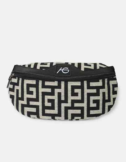 Εικόνα της Crossbody χειροποίητο τσαντάκι με μαίανδρο M Μαύρο