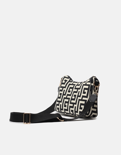 Εικόνα της Χειροποίητη τσάντα χιαστί με μαίανδρο Μαύρο