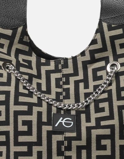 Εικόνα της Χειροποίητη τσάντα με μαίανδρο και αλυσίδα Πούρο