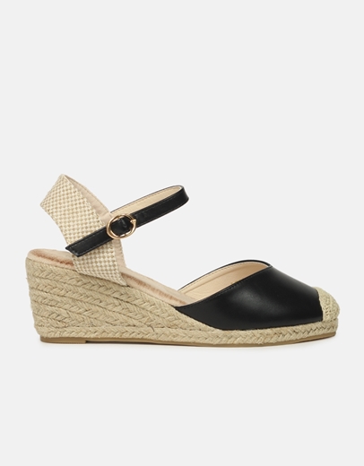 Εικόνα της Open heel εσπαντρίγιες με μπαρέτα Μαύρο