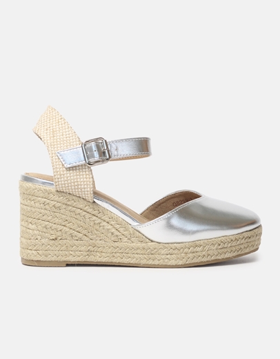 Εικόνα της Open heel εσπαντρίγιες με μπαρέτα Ασημί