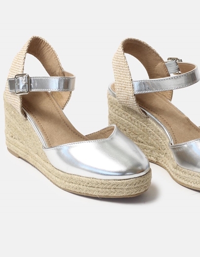 Εικόνα της Open heel εσπαντρίγιες με μπαρέτα Ασημί