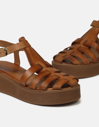 Εικόνα της Δερμάτινα σανδάλια Ελληνικής Κατασκευής με μπαρέτα Ταμπά