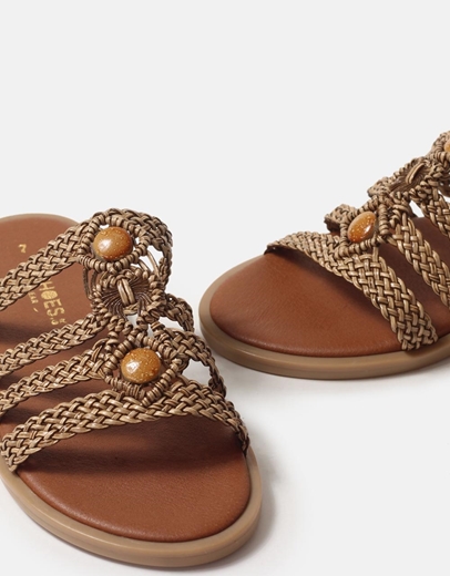 Εικόνα της Δερμάτινα σανδάλια Ελληνικής κατασκευής με σχέδιο πλέξης Πούρο