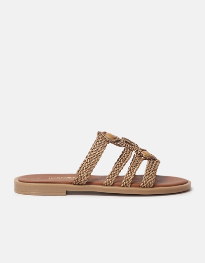 Εικόνα της Δερμάτινα σανδάλια Ελληνικής κατασκευής με σχέδιο πλέξης Πούρο