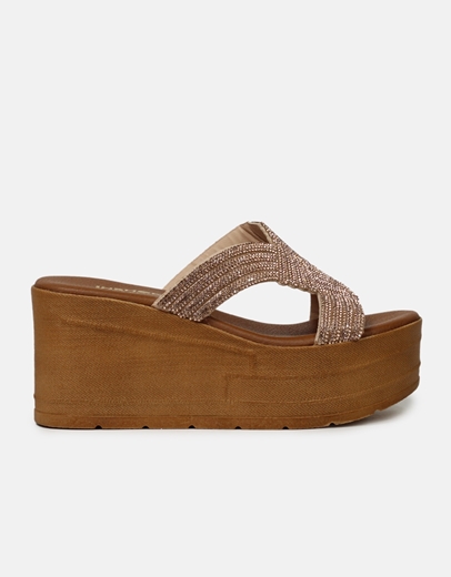 Εικόνα της Πλατφόρμες Ελληνικής κατασκευής με φάσα από strass Χαλκός