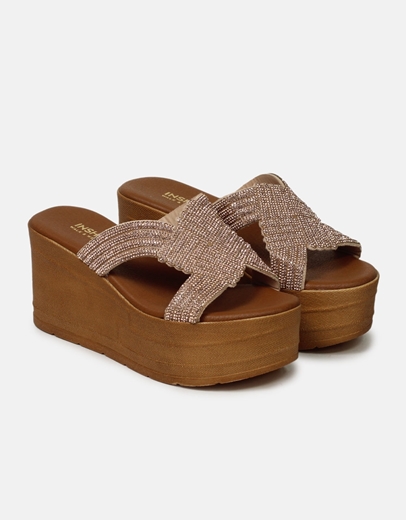 Εικόνα της Πλατφόρμες Ελληνικής κατασκευής με φάσα από strass Χαλκός