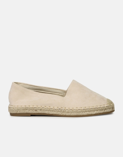 Εικόνα της Flat suede εσπαντρίγιες σε απλή γραμμή Μπεζ
