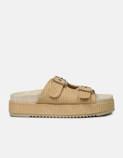 Εικόνα της Σανδάλια με διπλό τοκά και σχέδιο πλέξης Κάμελ