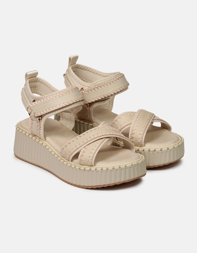 Εικόνα της Σανδάλια flatforms με διακοσμητικες ραφές Μπεζ