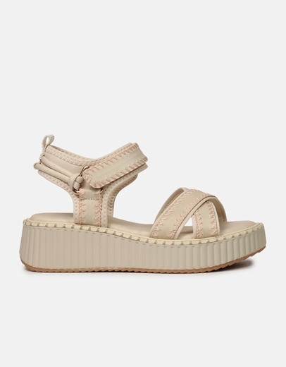 Εικόνα της Σανδάλια flatforms με διακοσμητικες ραφές Μπεζ