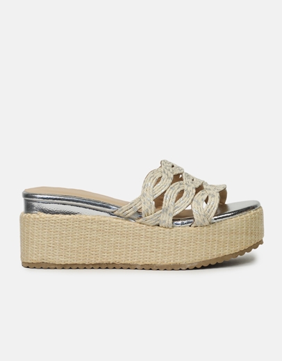 Εικόνα της Πλατφόρμες basic με πλεκτό σχεδιο Ασημί