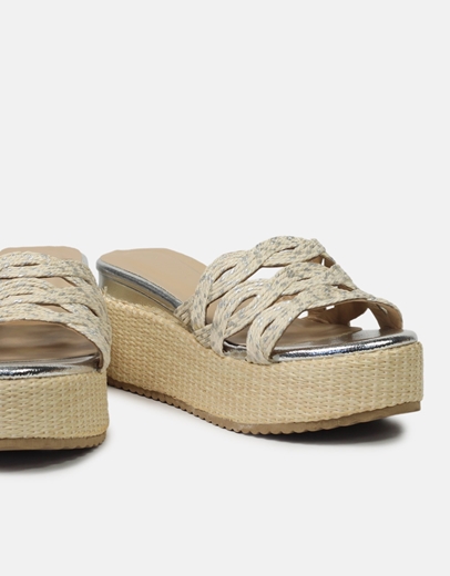 Εικόνα της Πλατφόρμες basic με πλεκτό σχεδιο Ασημί