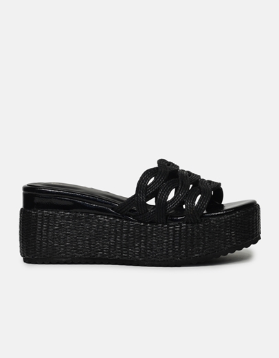 Εικόνα της Πλατφόρμες basic με πλεκτό σχεδιο Μαύρο